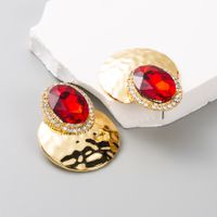 Retro Exaggerated Oval Alloy Inlay Rhinestones Gold Plated Women's Ear Studs main image 9