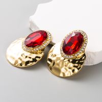 Retro Exaggerated Oval Alloy Inlay Rhinestones Gold Plated Women's Ear Studs main image 8