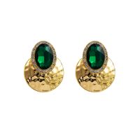 Retro Exaggerated Oval Alloy Inlay Rhinestones Gold Plated Women's Ear Studs sku image 6