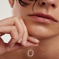 Simple Style Letter Sterling Silver Plating Inlay Zircon Gold Plated Pendant Necklace main image 1