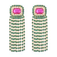Elegant Square Alloy Inlay Rhinestones Women's Drop Earrings sku image 1