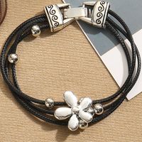 Lässig Vintage-stil Herzform Blume Ccb Legierung Wachs Seil Frau Armbänder sku image 3