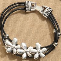 Casual Vintage Style Heart Shape Flower Ccb Alloy Wax Rope Women's Bracelets sku image 4