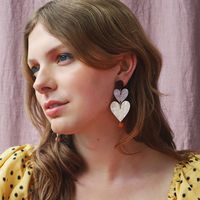 Vintage Style Heart Shape Alloy Patchwork Women's Drop Earrings sku image 1