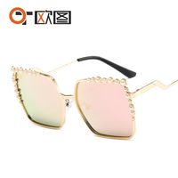Classic Style Color Block Pc Square Diamond Full Frame Women's Sunglasses sku image 6