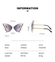 Elegant Modern Style Butterfly Pc Butterfly Frame Diamond Frameless Women's Sunglasses main image 3