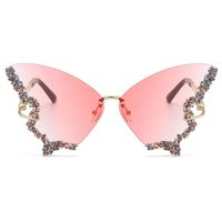 Elegant Butterfly Pc Butterfly Frame Diamond Frameless Women's Sunglasses main image 4