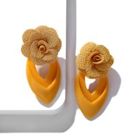 New Fabric Flower Resin Earrings Fashion Earrings Jewelry Accessories sku image 4