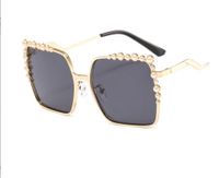 Classic Style Color Block Pc Square Diamond Full Frame Women's Sunglasses sku image 1