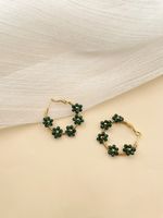 1 Pair Sweet Flower Polishing Plating Stainless Steel Gold Plated Earrings sku image 7