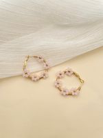 1 Pair Sweet Flower Polishing Plating Stainless Steel Gold Plated Earrings sku image 8