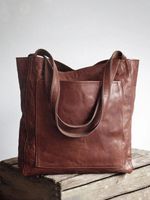 Women's Large All Seasons Pu Leather Vintage Style Classic Style Tote Bag main image 4
