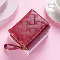 Women's Heart Shape Solid Color Pu Leather Zipper Buckle Wallets sku image 2