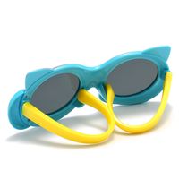 Cute Color Block Cat Tac Special-shaped Mirror Full Frame Kids Sunglasses main image 4