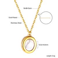 Elegant Oval Stainless Steel Plating Inlay Shell Gold Plated Bracelets Earrings Necklace sku image 3