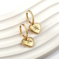 Simple Style Heart Shape Eye Stainless Steel Plating Inlay Zircon Drop Earrings 1 Pair main image 4