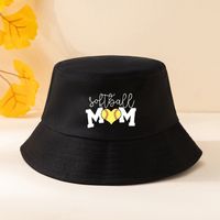 Unisexe Mama Style Simple Lettre Impression Avant-toit Large Chapeau Seau main image 1