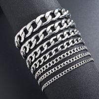 Hip-hop Solid Color Stainless Steel Polishing Bracelets Necklace 1 Piece sku image 1
