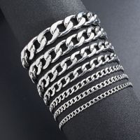 Hip-hop Solid Color Stainless Steel Polishing Bracelets Necklace 1 Piece sku image 13