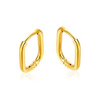 1 Pair Simple Style Solid Color Patchwork 304 Stainless Steel Hoop Earrings sku image 4