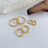 1 Pair Simple Style Classic Style Circle Patchwork 304 Stainless Steel Hoop Earrings main image 1