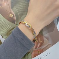 304 Stainless Steel 18K Gold Plated Rose Gold Plated Commute Plating Color Block Bracelets Necklace main image 5