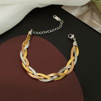 304 Stainless Steel 18K Gold Plated Rose Gold Plated Commute Plating Color Block Bracelets Necklace main image 4