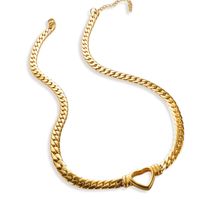 304 Stainless Steel 18K Gold Plated Retro Plating Heart Shape Bracelets Necklace main image 6