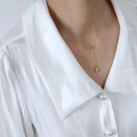 304 Stainless Steel 18K Gold Plated Simple Style Plating Solid Color Necklace Pendant main image 3