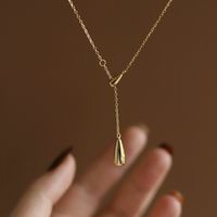 304 Stainless Steel 18K Gold Plated Simple Style Plating Solid Color Necklace Pendant main image 4