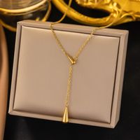 304 Stainless Steel 18K Gold Plated Simple Style Plating Solid Color Necklace Pendant main image 1
