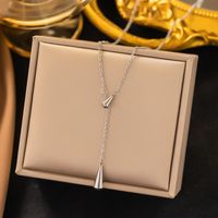 304 Stainless Steel 18K Gold Plated Simple Style Plating Solid Color Necklace Pendant sku image 1