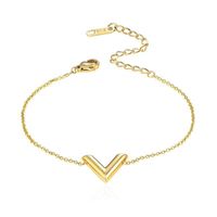 Acero Inoxidable 304 Chapados en oro de 18k Estilo IG Casual Enchapado Forma V Pulsera Aretes Collar main image 3