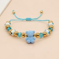 Mignon Fait Main L'oeil Du Diable Ours Cristal Artificiel Verre Le Cuivre Perlé Femmes Bracelets main image 3