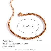 Simple Style Classic Style Solid Color 18k Gold Plated Stainless Steel Wholesale Anklet sku image 2
