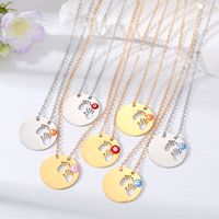 Simple Style Classic Style Round Devil's Eye Hand Stainless Steel Alloy Plating Hollow Out Pendant Necklace main image 1