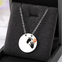Simple Style Classic Style Round Devil's Eye Hand Stainless Steel Alloy Plating Hollow Out Pendant Necklace sku image 6