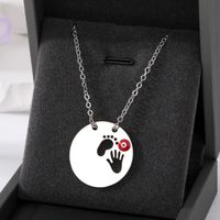 Simple Style Classic Style Round Devil's Eye Hand Stainless Steel Alloy Plating Hollow Out Pendant Necklace sku image 5