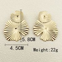 1 Pair Chinoiserie Vintage Style Artistic Lotus Leaf Polishing Plating 304 Stainless Steel 14K Gold Plated Ear Studs main image 4
