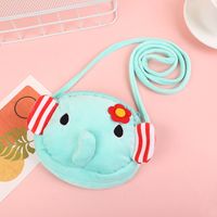 Kid's Small Plush Rabbit Cat Elephant Cute Zipper Crossbody Bag main image 2