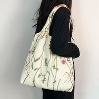 Women's Vintage Style Flower Canvas Shopping Bags main image 4