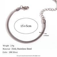 Simple Style Classic Style Oval Stainless Steel Bracelets sku image 9