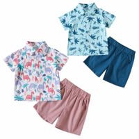 Casual Cartoon Pineapple Printing Cotton Boys Clothing Sets main image 4