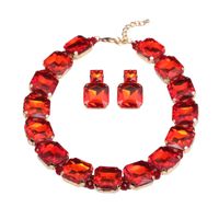 Lady Geometric Gold Plated Artificial Gemstones Glass Glass Copper Wholesale Necklace main image 1