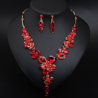 Lady Flower Artificial Gemstones Artificial Crystal Alloy Wholesale Necklace sku image 1