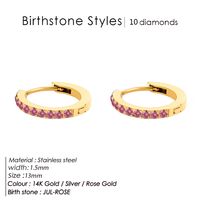1 Pair Simple Style Round Plating Inlay Stainless Steel Zircon 14K Gold Plated Rose Gold Plated Earrings sku image 19