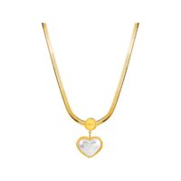 304 Stainless Steel 18K Gold Plated Elegant Simple Style Plating Inlay Heart Shape Plastic Earrings Necklace main image 2