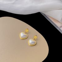 304 Stainless Steel 18K Gold Plated Elegant Simple Style Plating Inlay Heart Shape Plastic Earrings Necklace main image 3