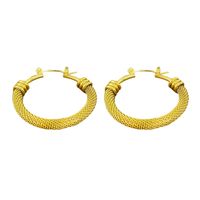 1 Pair Simple Style Round Plating 304 Stainless Steel 18K Gold Plated Earrings main image 5