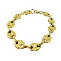 304 Stainless Steel 18K Gold Plated Streetwear Plating Solid Color Bracelets Necklace main image 3